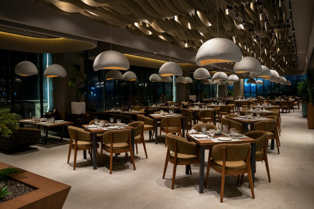  Interior and dining at Farzi Cafe – modern Indian cuisine restaurant in Delhi