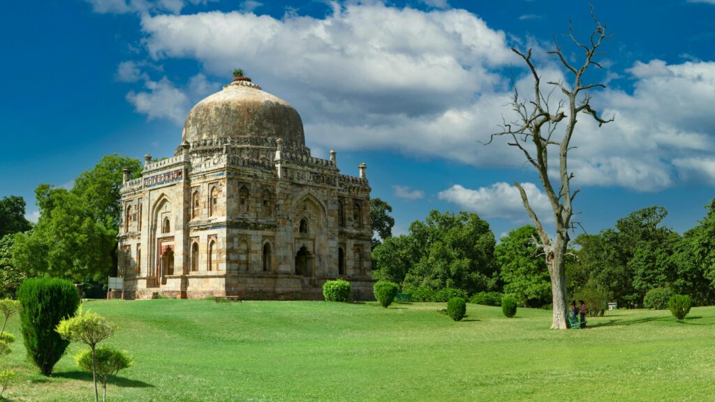  Lodhi Garden lush green park with trees and walking paths in Delhi